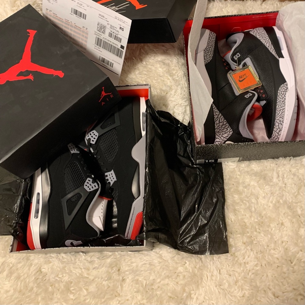 Size 15 - Jordan Nike Air 3 And 4 Dead stock Retro OG Playoffs - Picture 3 of 10